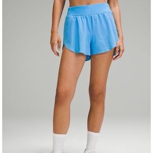 Lululemon fast and free shorts size 4 kayak blue light